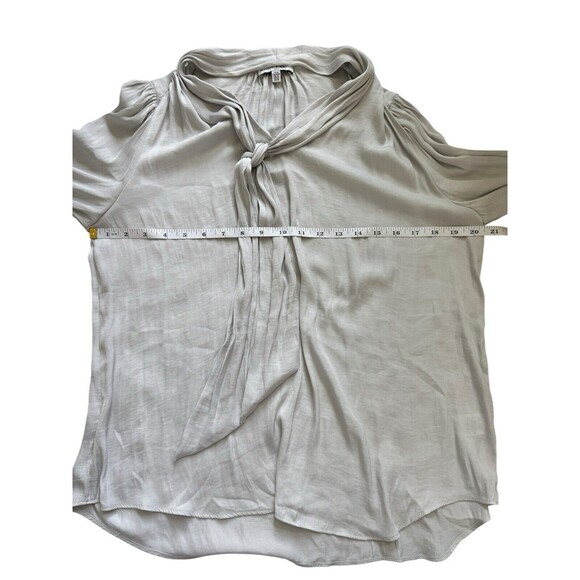 Maison D’Amelie Tie Neck Chic Blouse Top Workwear Classy Size M Preppy Classic - Picture 5 of 7
